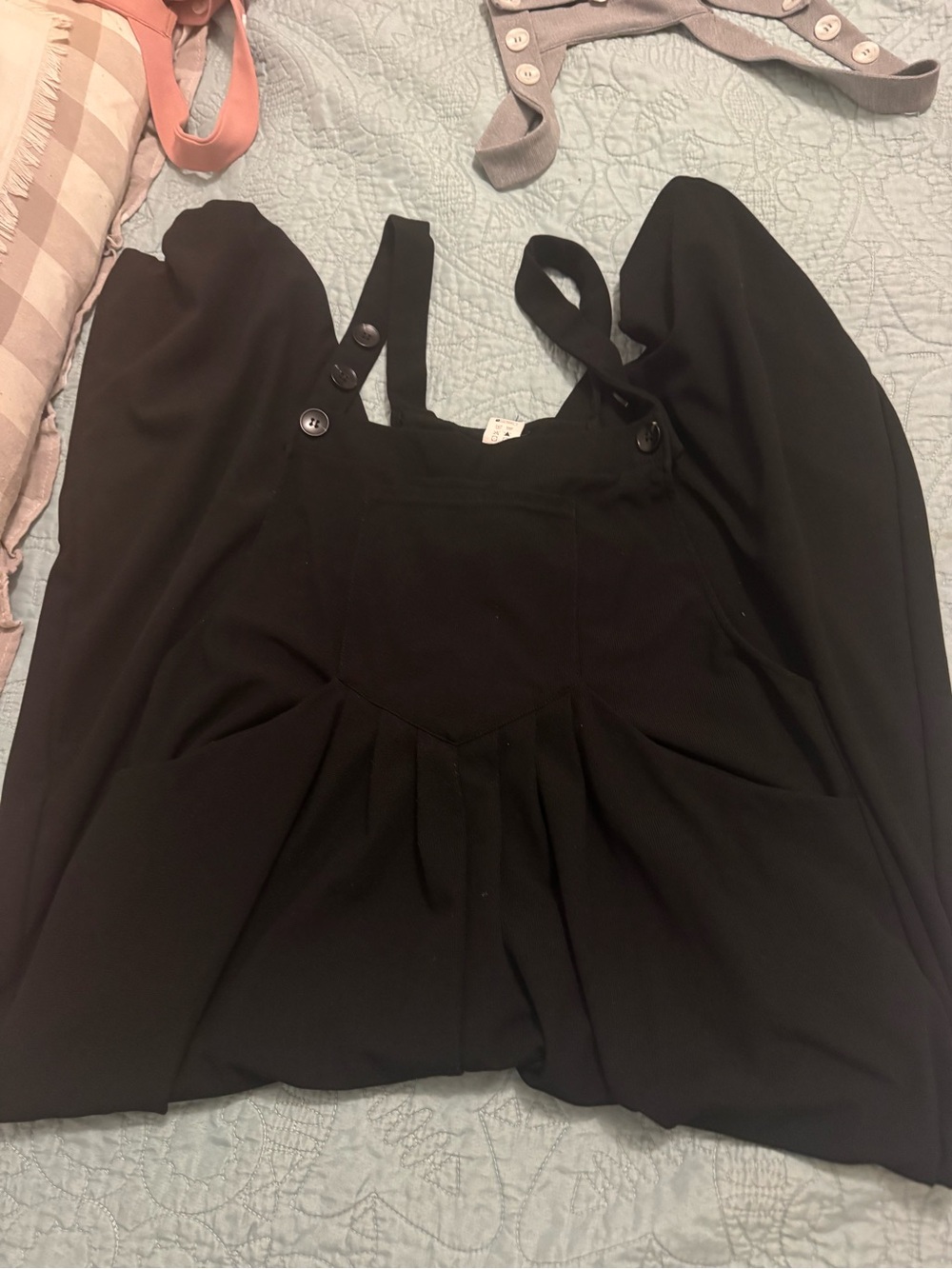 HALARA Black Button-Strap Track Jumpsuit